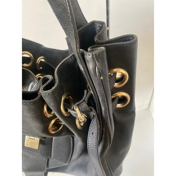 Jimmy Choo Y2K Ramona Black Satchel Shoulder Bag with Gold Hardware - Picture 7 of 7